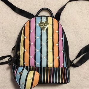 ❤️ Luv Betsey Johnson Rainbow Heart Mini Backpack